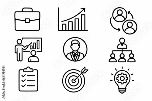 Business Management Icons Set