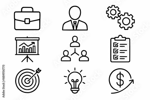 Business Management Icons Set