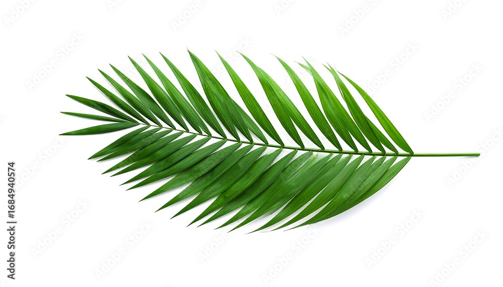 Fototapeta premium Tropical palm leaf, vibrant green