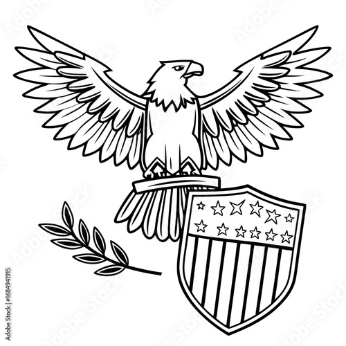Great-Seal Inspired Eagle Emblem – Classic Patriotic Vector Tee. Perfect for: formal events, commemorative gifts, corporate patriotic swag