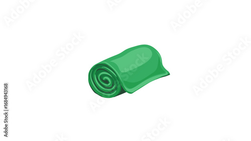 Rolled Towel. Blue Striped Soft Cartoon Fabric