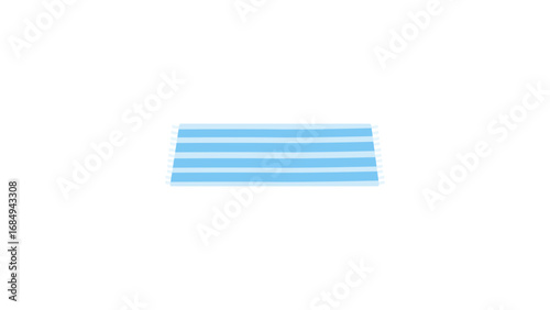 Rolled Towel. Blue Striped Soft Cartoon Fabric
