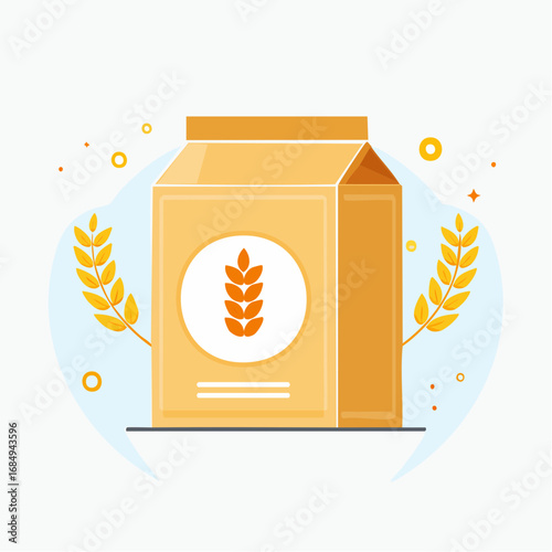 Illustration plate stylisée de packaging petit-déjeuner