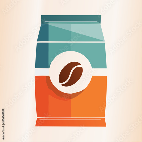 Icône vectorielle minimaliste d’un paquet de café neutre