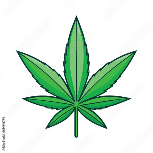 Green Cannabis Leaf Illustration