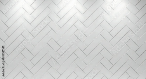 Bright White Herringbone Tile Pattern Creating A Clean, Modern Background For Interior Design Concepts And Architectural Projects.