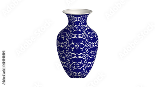 Navy blue China porcelain vase spiral curve square flower