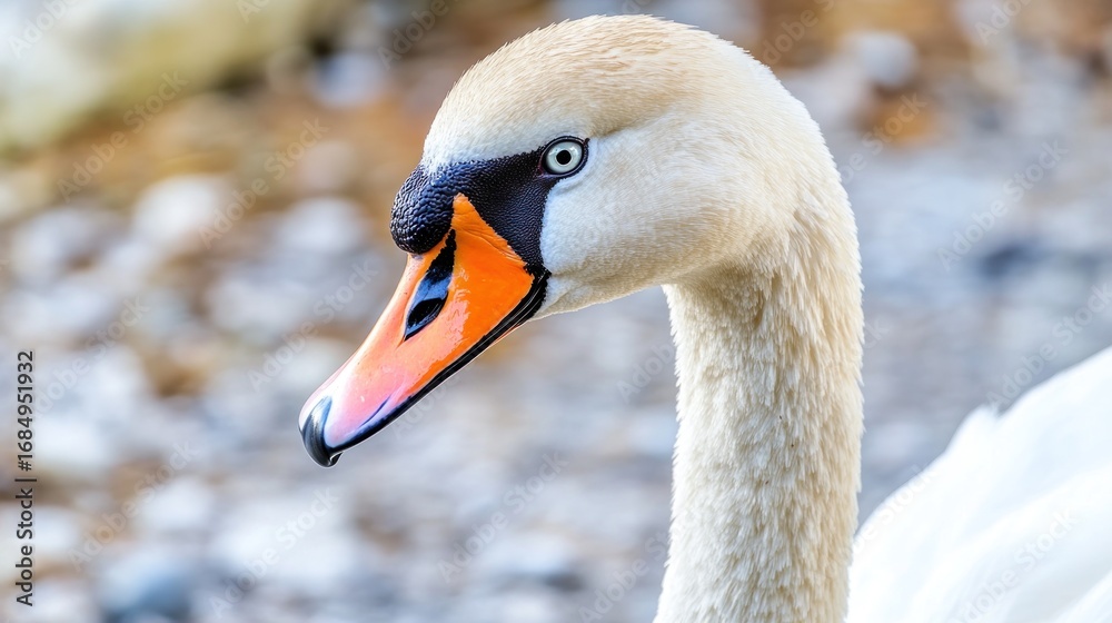Obraz premium Close-up of a swan's head and neck