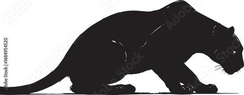 Black Panther Silhouette Vector Illustration Embodying Power Mystery and Animal Instincts Wildlife Conservation Concept for Graphic Design and Web Assets