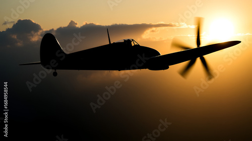 Fototapeta spitfire silhouette