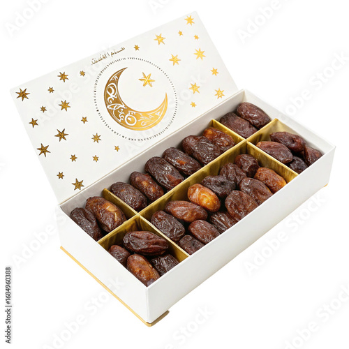 Muslim Ramadan date box isolated on transparent background  
