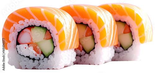 sushi on a white background