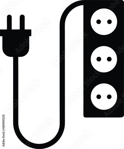 extension cord silhouette vector icon