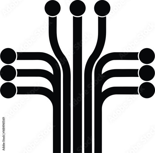 optical fiber cable vector silhouette icon