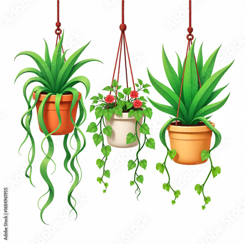 hanging green plant growing in a pot