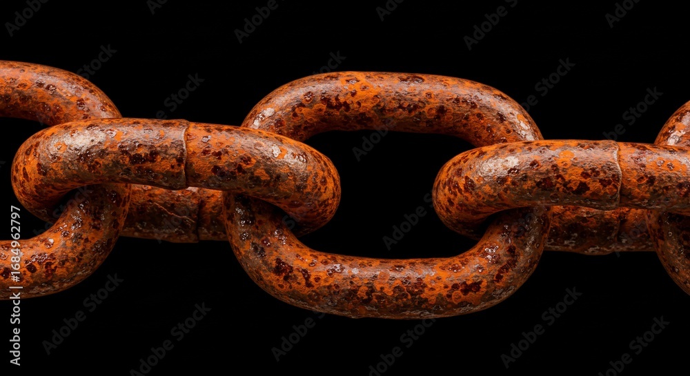 Fototapeta premium Rusty chain links close up texture background image