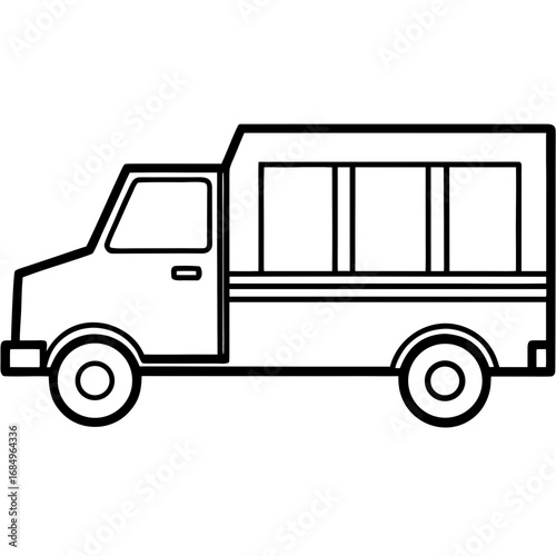 Simple Line Truck with Open Bed