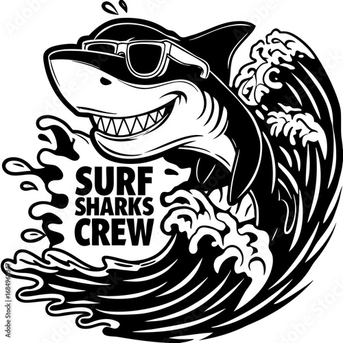 angry shark vector illustration