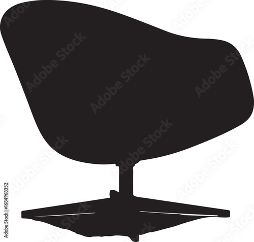 Elegant Silhouette of a Modern Lounge Chair A Stylish Interior Design Element for Minimalist Home Decor and Furniture Designs