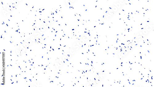 Delicate blue confetti scattered across a clean white background, suggesting celebration or a light, airy feel.