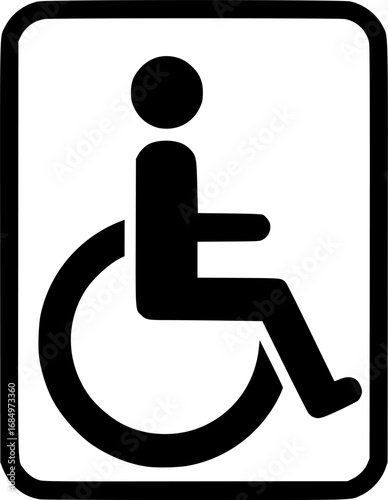 International symbol of access wheelchair user silhouette icon
