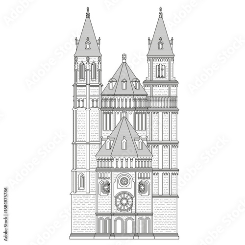 Worms Cathedral in Germany. Wormser Dom.