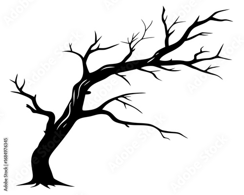 Dry Tree Branch  silhouette vector,Dry Tree icon vector