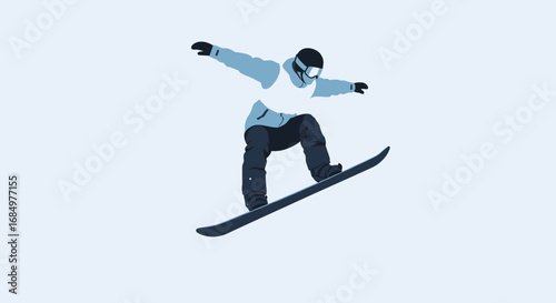 Snowboarder executing a stylish aerial maneuver, showcasing grace and athleticism during winter sports.