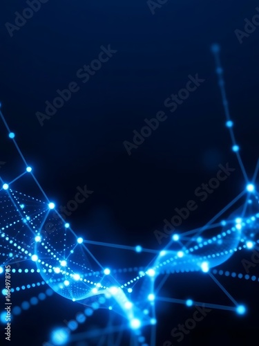 Abstract visualization of a glowing blue digital network structure representing global data communication and futuristic technology concepts
