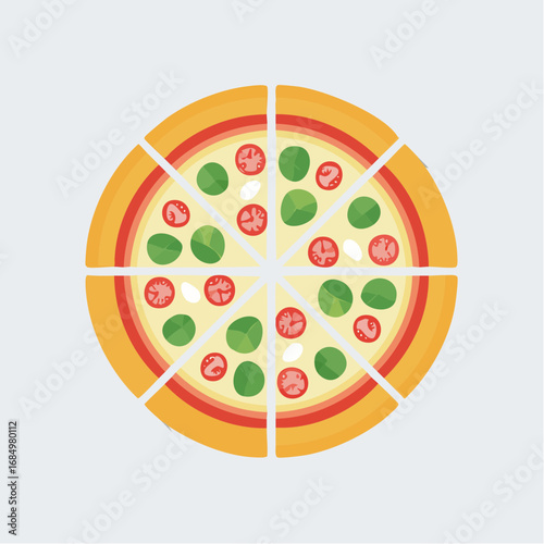 Icône vectorielle minimaliste d’une pizza entière