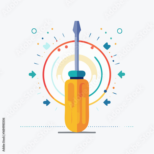 Icône vectorielle minimaliste d’un tournevis