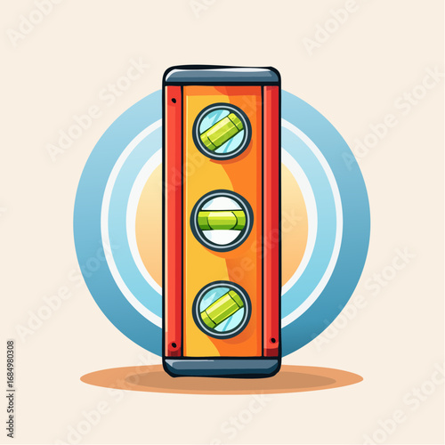 Icône vectorielle minimaliste d’un niveau à bulle