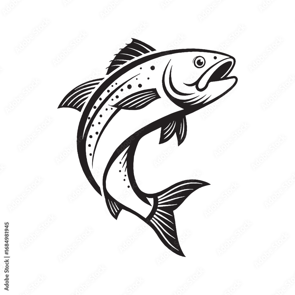 Fototapeta premium Fish Silhouette Vector Illustration
