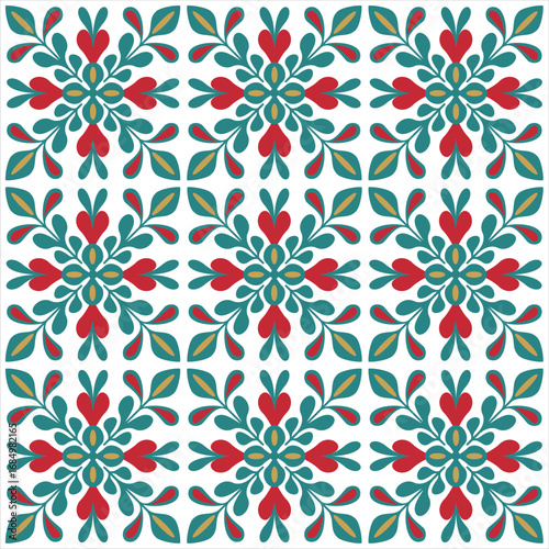 Vector ethnic floral color ornament. Elegant lines of royal floral ornament on a white background.