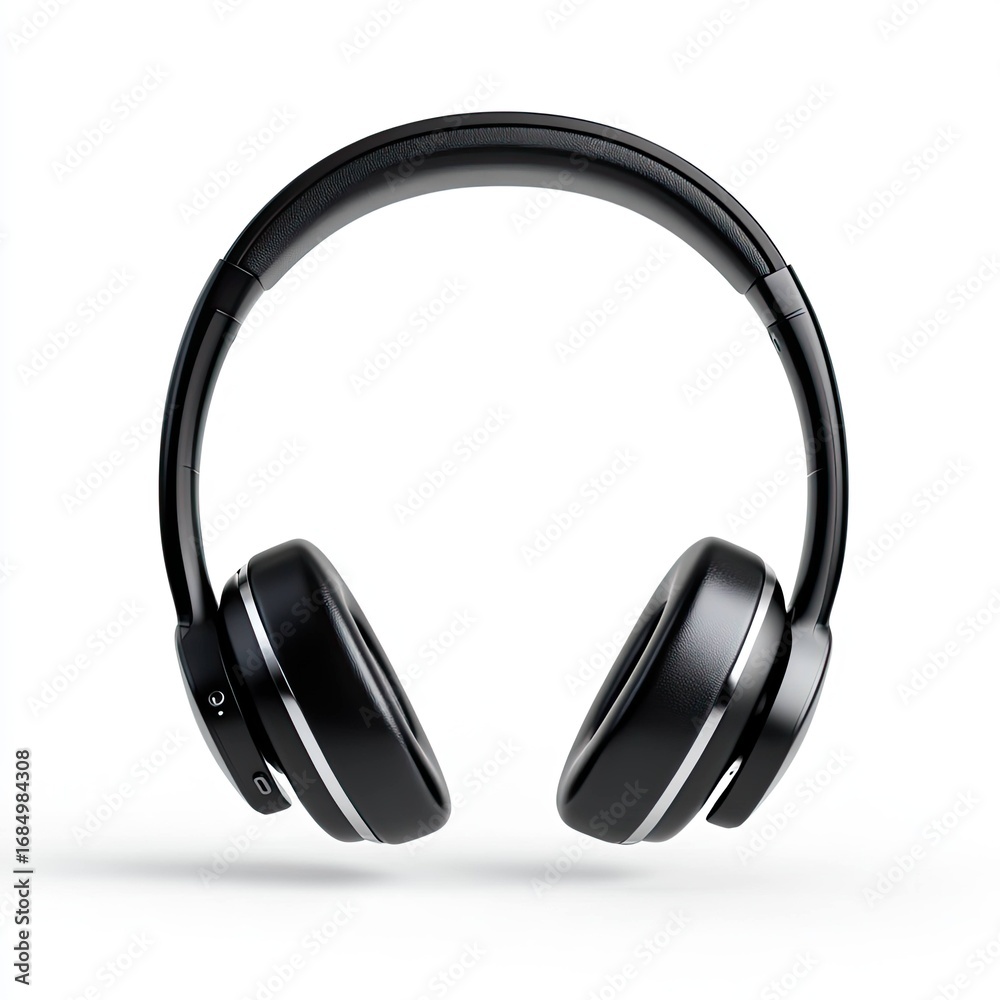 Fototapeta premium Exploring wireless headphones technology showcase product photography minimalist studio close-up view audio innovation