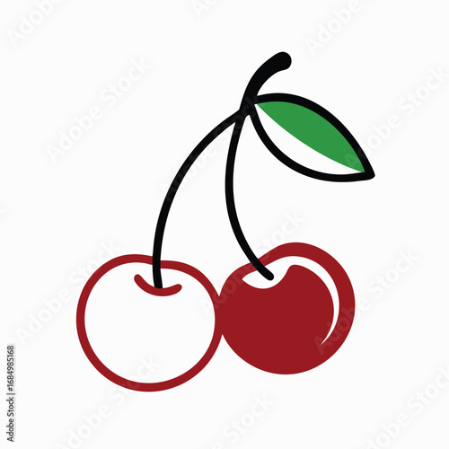 cherry fruit logo vector illsutration