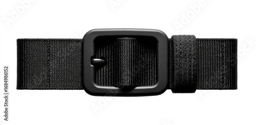 Black nylon belt with a metal buckle