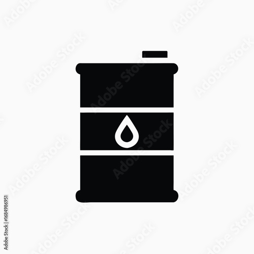 Oil barrel black icon vector template	
