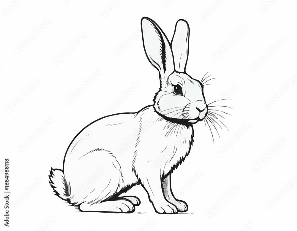 Obraz premium Cute rabbit hand drawn sketch.Vector illustration.