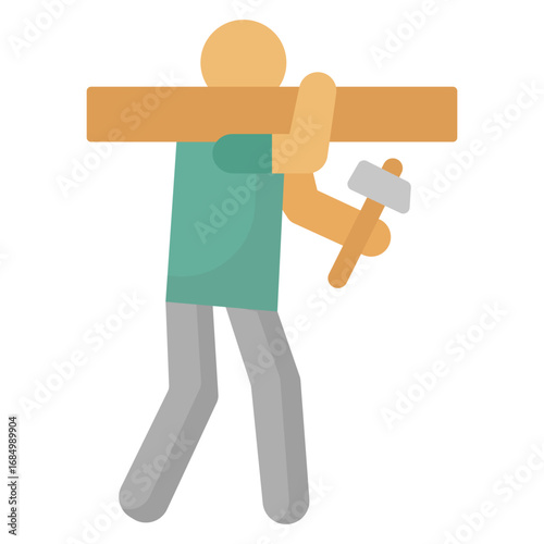 Carpenter Vector Icon which can easily modify or edit