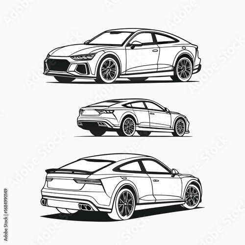 the big set of car sketches vector template
