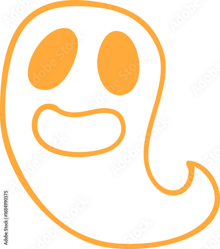 Halloween Ghost Outline Doodle