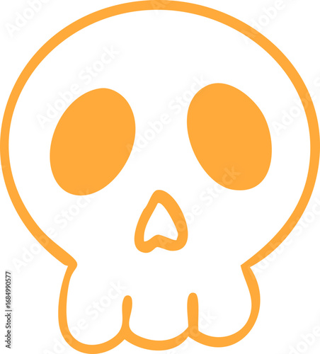 Halloween Skull Outline Doodle
