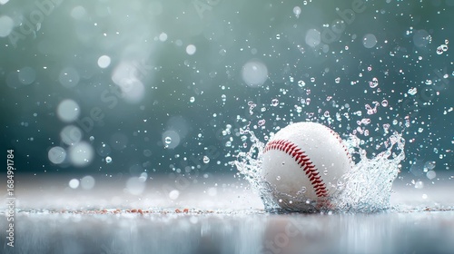 Baseball splash action outdoor field photography dynamic environment close-up view motion and energy