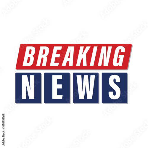Breaking News Alert Banner – Bold Red and Blue Headline Template
