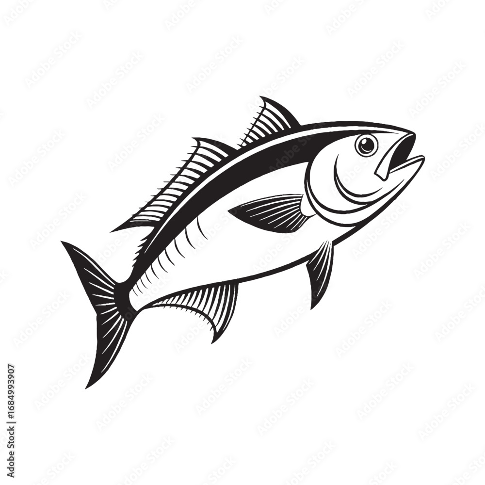 Fototapeta premium Fish Silhouette Vector Illustration