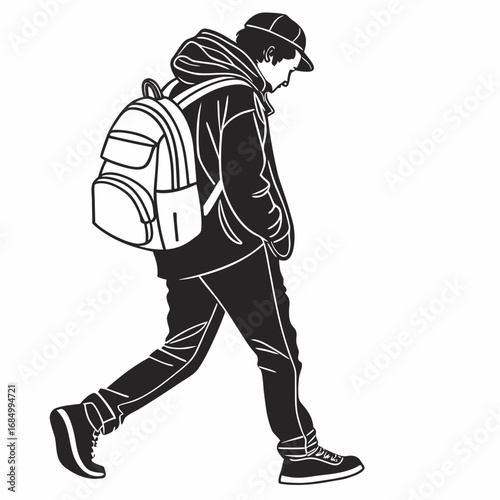 backpack silhouette vecto