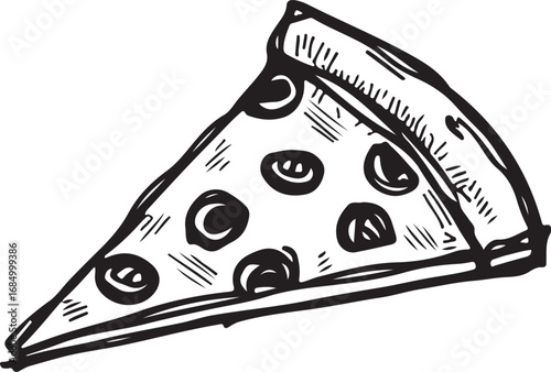 Pepperoni Pizza Slice Graphic Illustration Freshly Baked Taste Delicious Italian Fast Food Restaurant Menu Takeout Icon Design