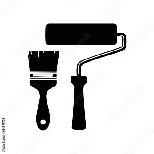 Paint Roller and Brush