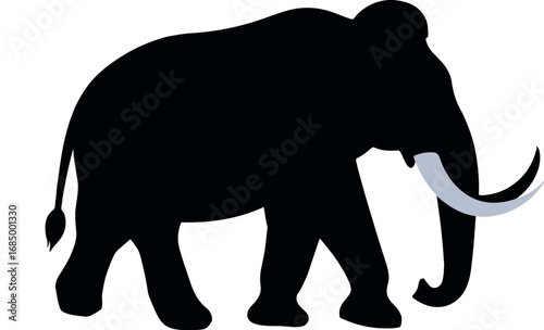 Vector isolated illustration of a mammoth silhouette.